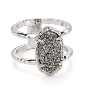Kendra Scott Elyse Silver Ring in Platinum Drusy